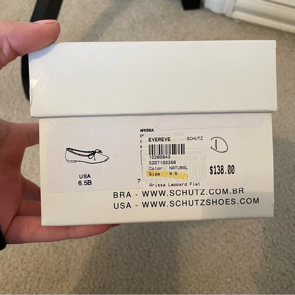 BRAND NEW Schutz Leopard Print Ballet Flats - Brown/Black - Picture 9 of 9